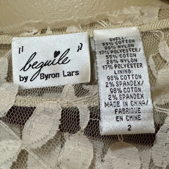 Byron Lars Beguile Ivory Lace Dress with Black Accents - Picture 5 of 9